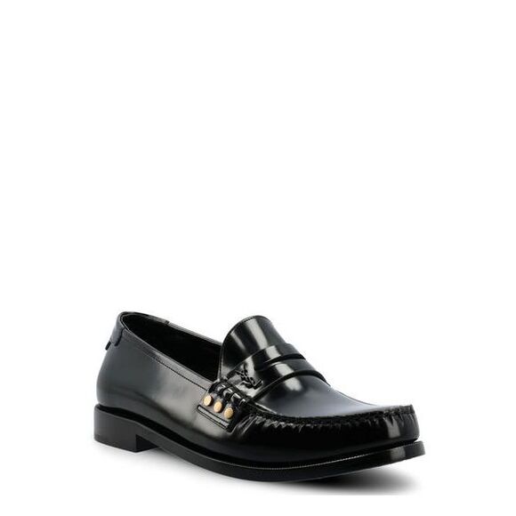 Men's Smooth Leather Almond Toe Loafers in Nero - Picture 2 of 4
